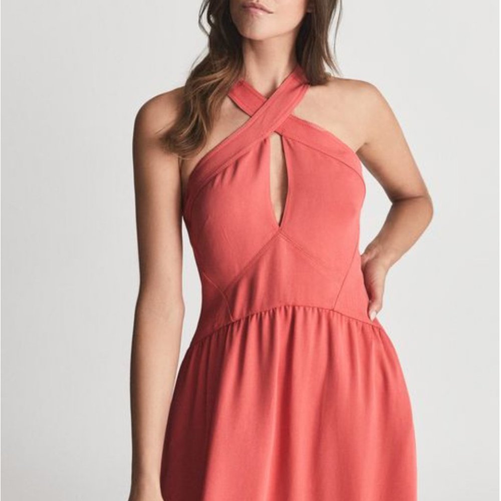 Reiss Orla Halter Neck Midi Dress NWT